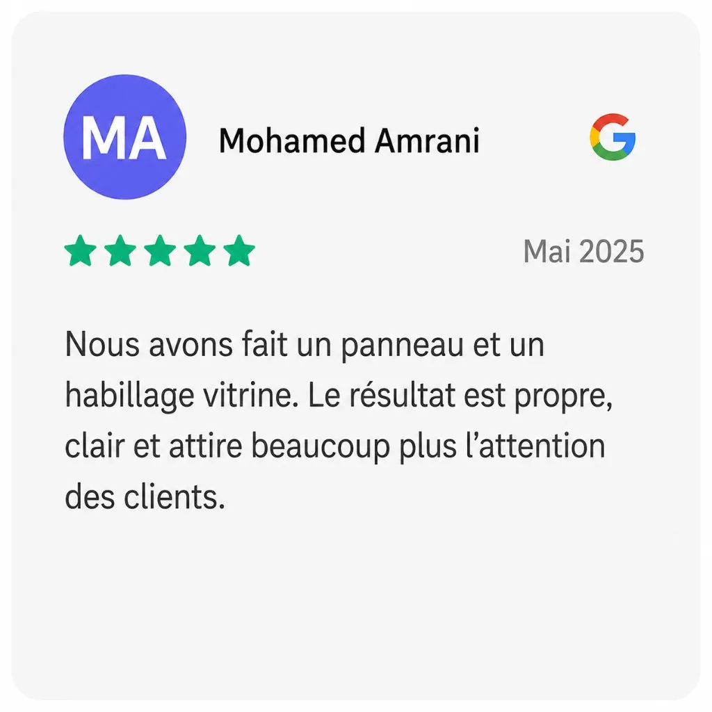 Avis Google — Mohamed Amrani